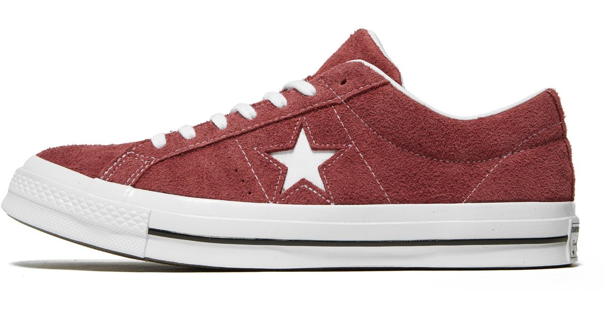 Converse Suede One Star Ox in Burgundy 