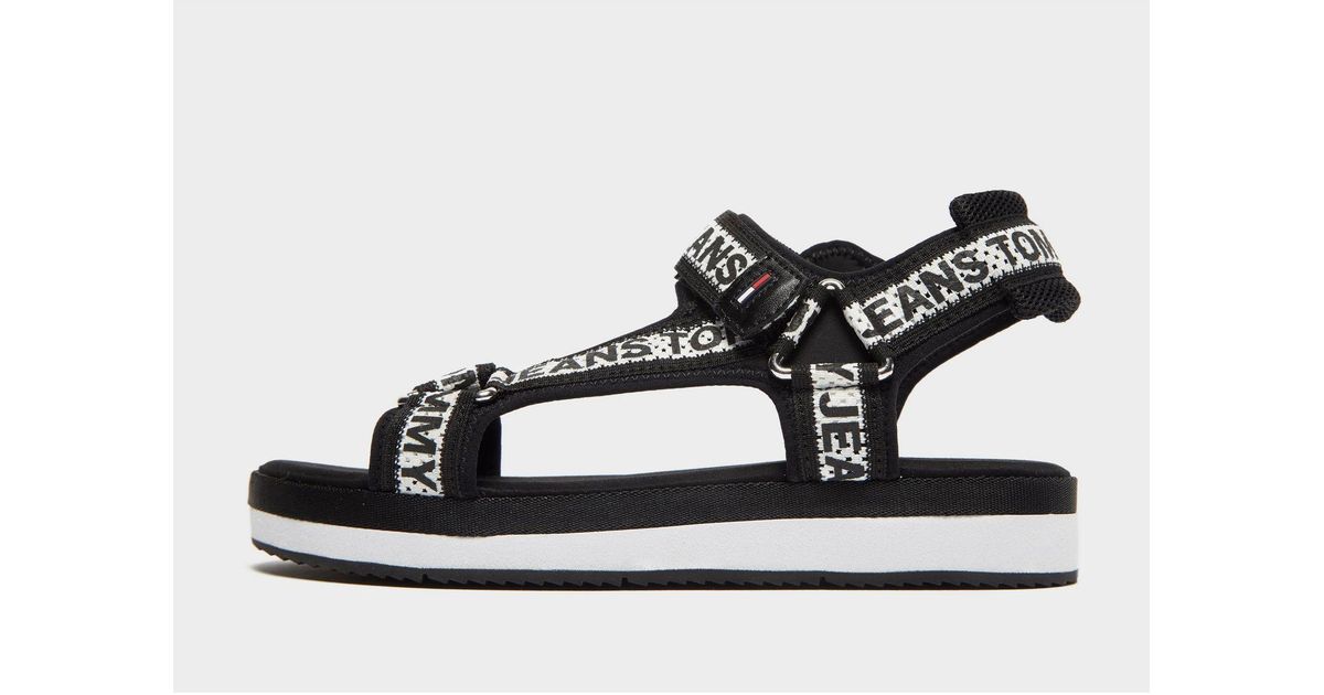tommy jeans mesh web strappy sandals women's