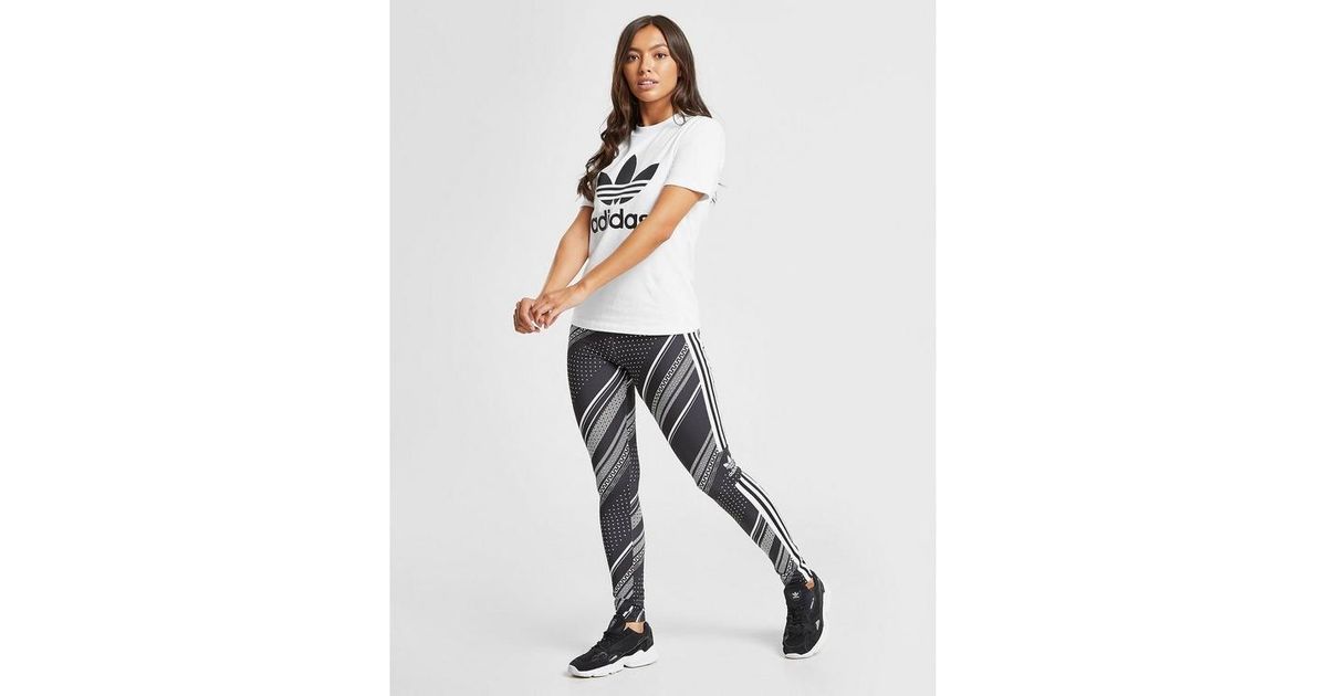 adidas originals trefoil logo print legging in black