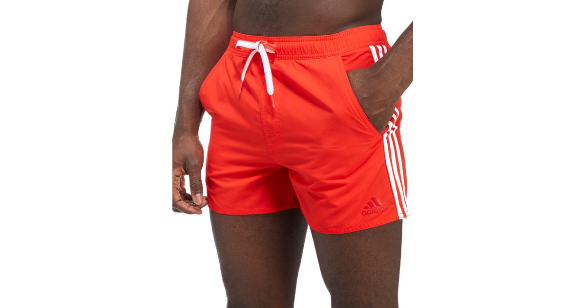 red adidas swim shorts