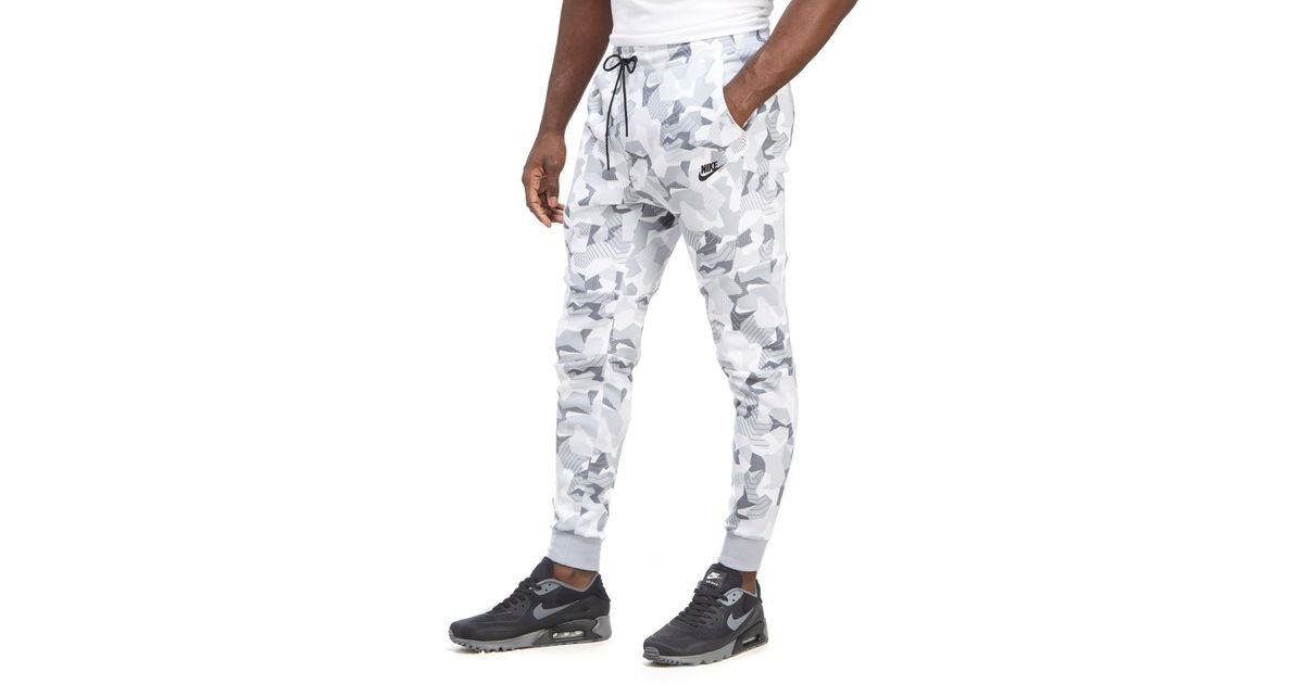 Nike Tech Fleece Camouflage Pants in White for Men - Lyst