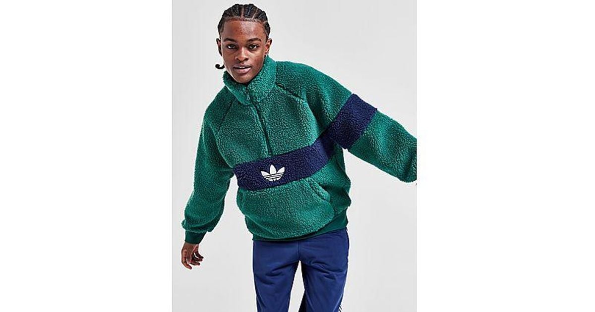 adidas Originals Winter Sherpa Fleece 1 2 Zip Sweatshirt in Blue for Men Lyst UK