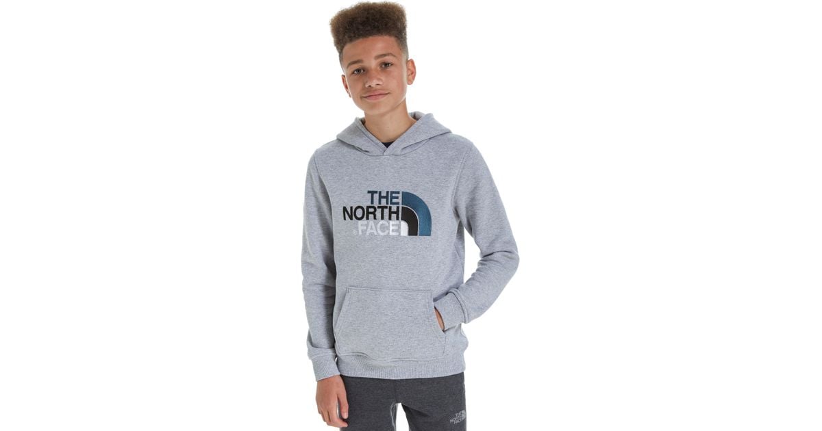 north face drew peak hoodie grey