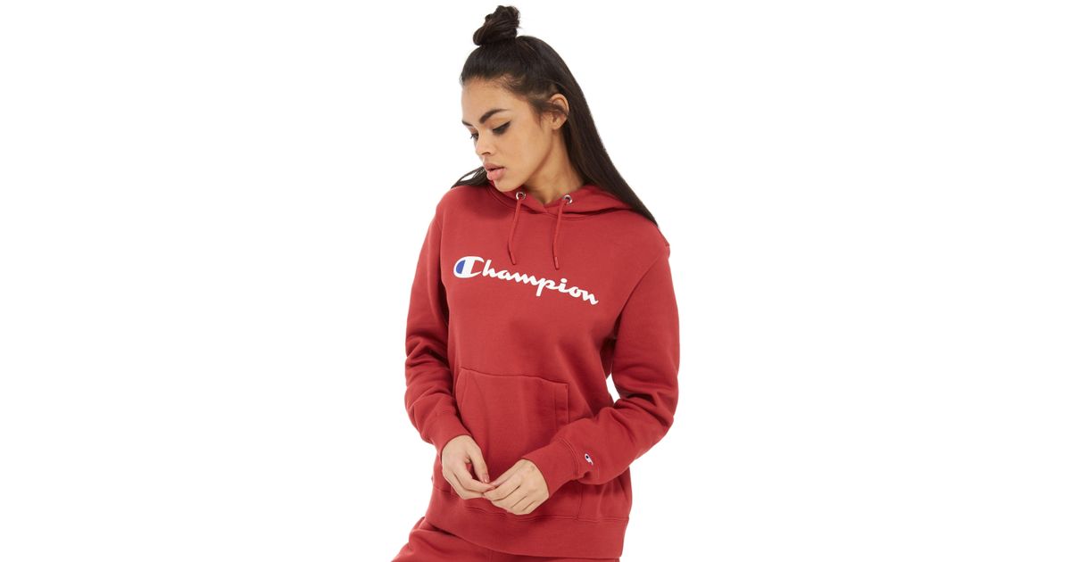 champion hoodie dark red