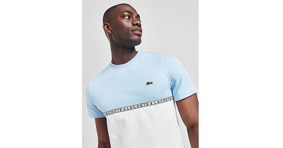 Lacoste Black Colour Block Tape T shirt for men