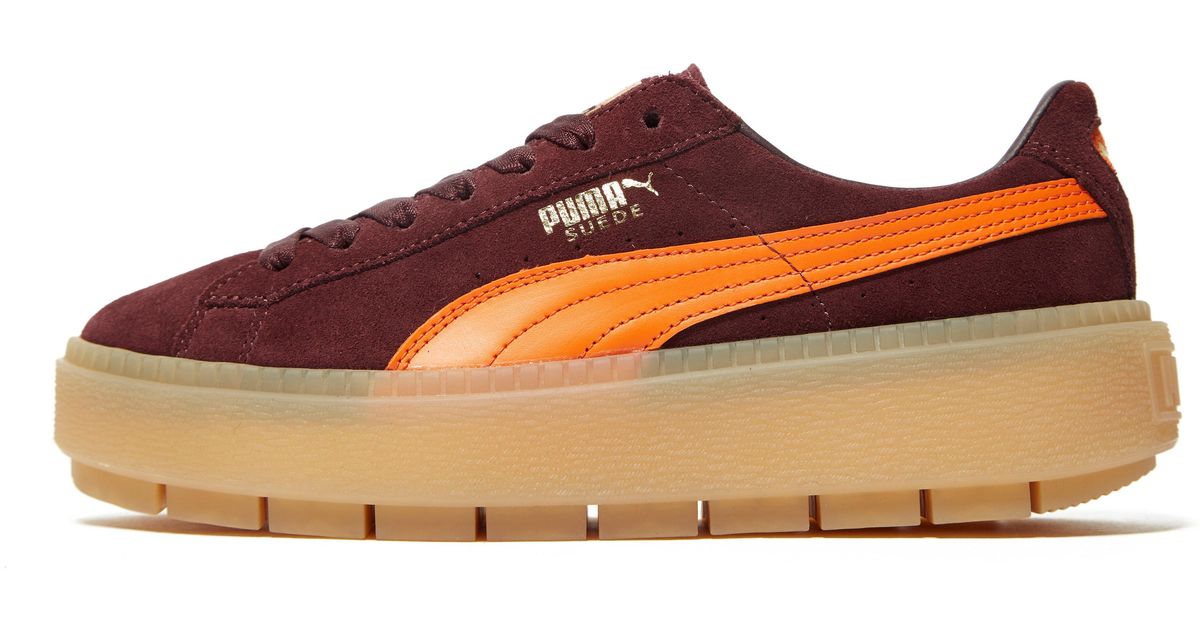 puma suede platform orange