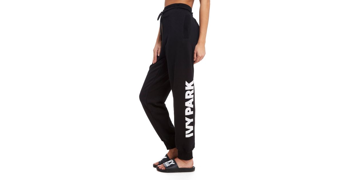 Ivy Park Cotton Logo Pants in Black/White (Black) - Lyst