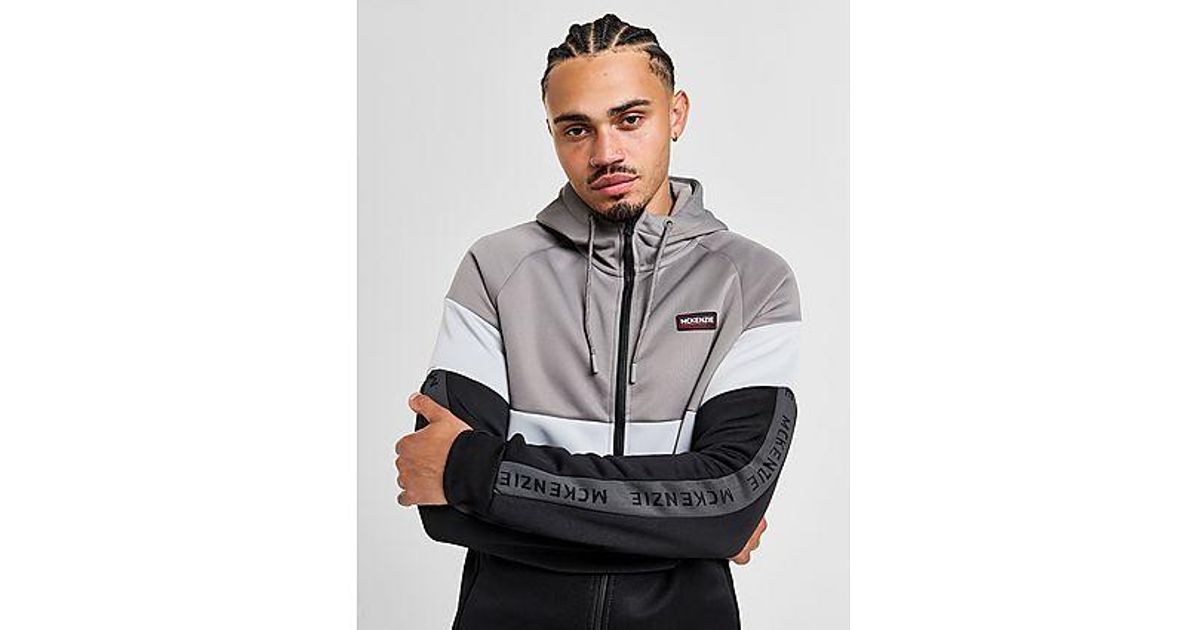 McKenzie Tag Poly Fleece Full Zip Hoodie in Black for Men Lyst UK