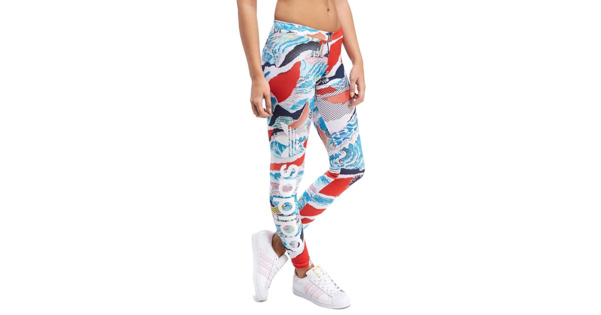 red and white adidas leggings