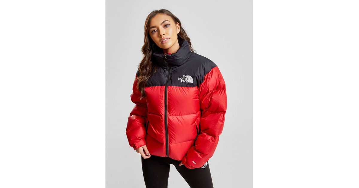 The North Face Goose Nuptse 1996 Jacket In Red Black Red Lyst