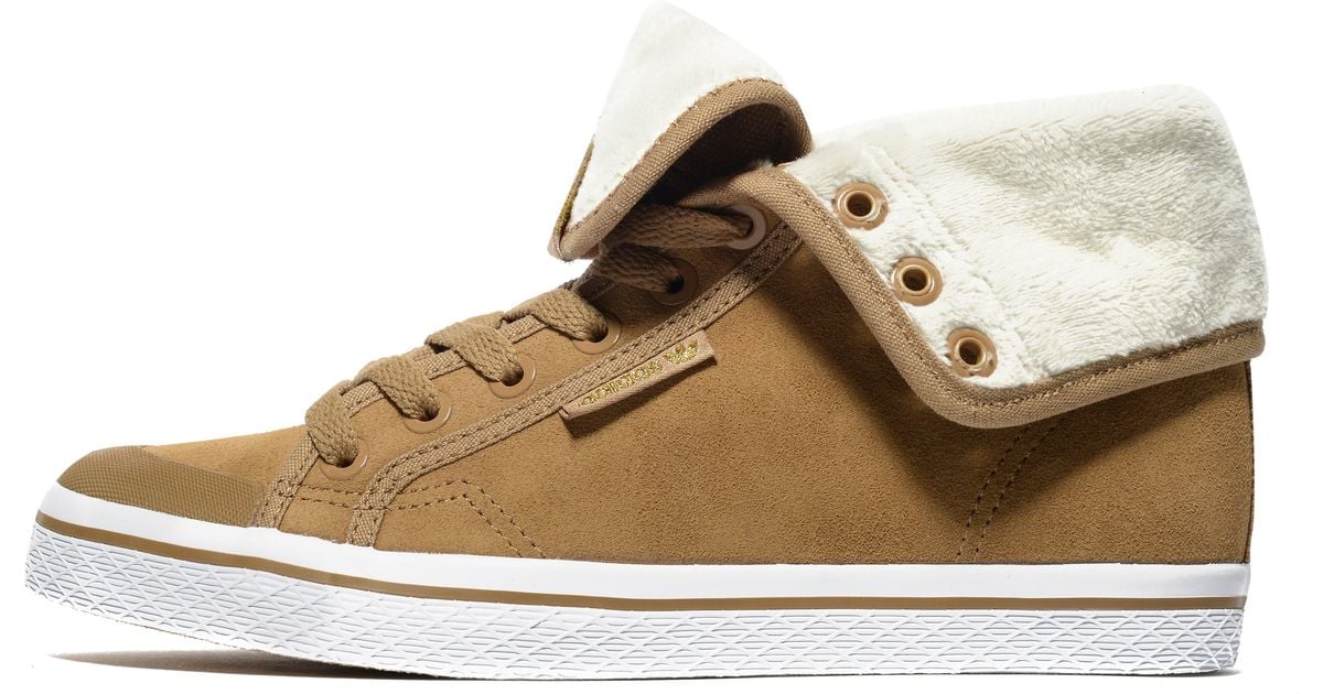 adidas Originals Suede Honey Hi Shearling in Khaki (Natural) - Lyst