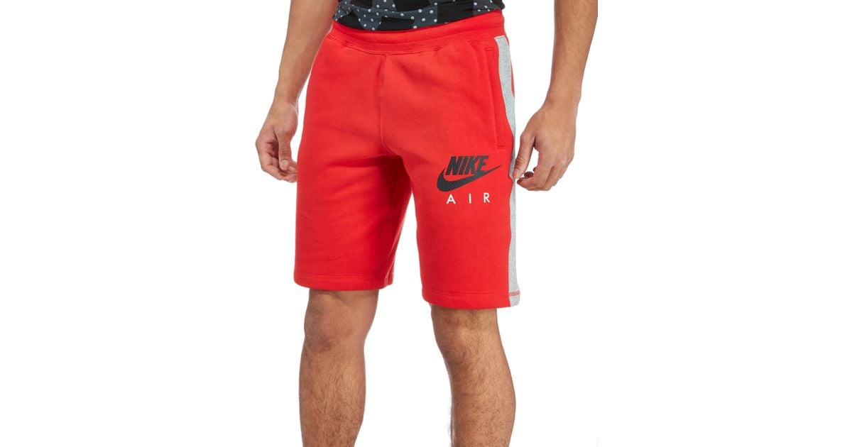 Nike Air Fleece Shorts in Red/Black 
