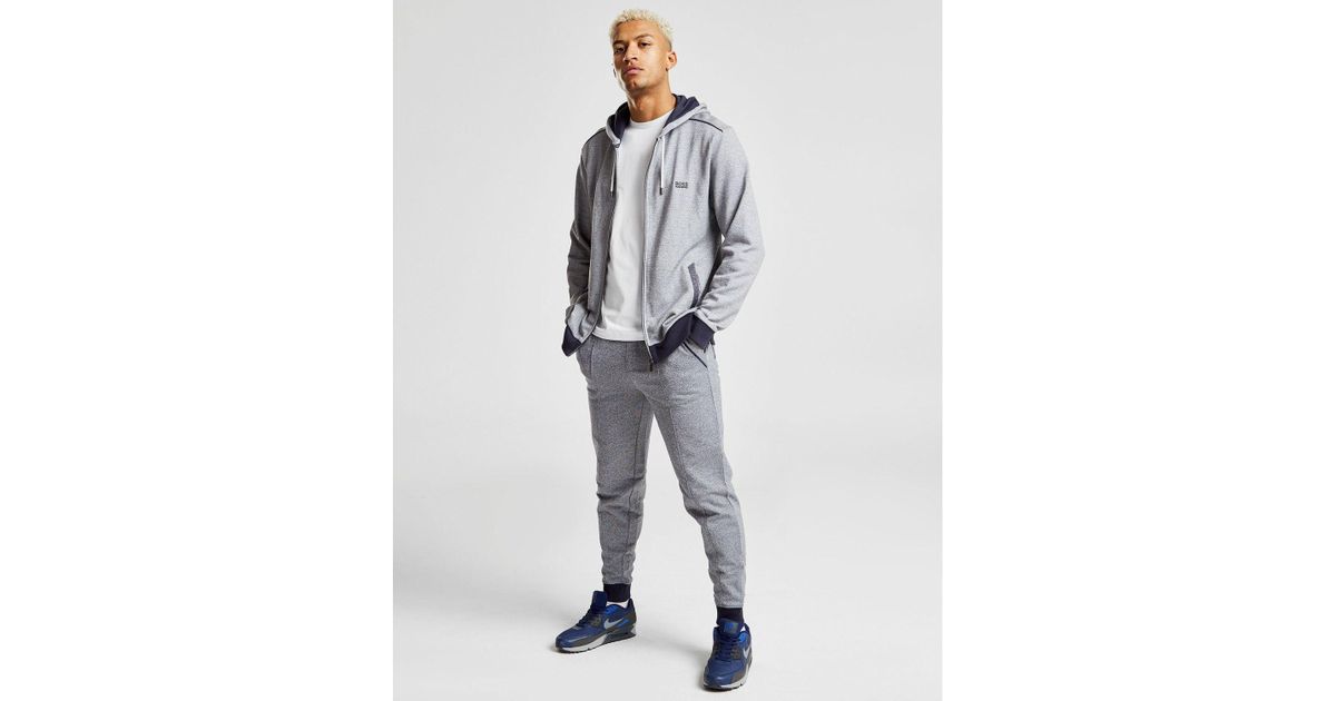 boss logo cuffed fleece pants