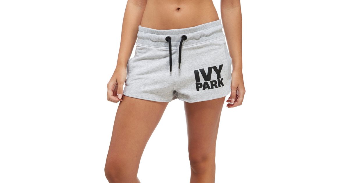 Ivy Park Cotton Shorts in Grey (Gray) - Lyst