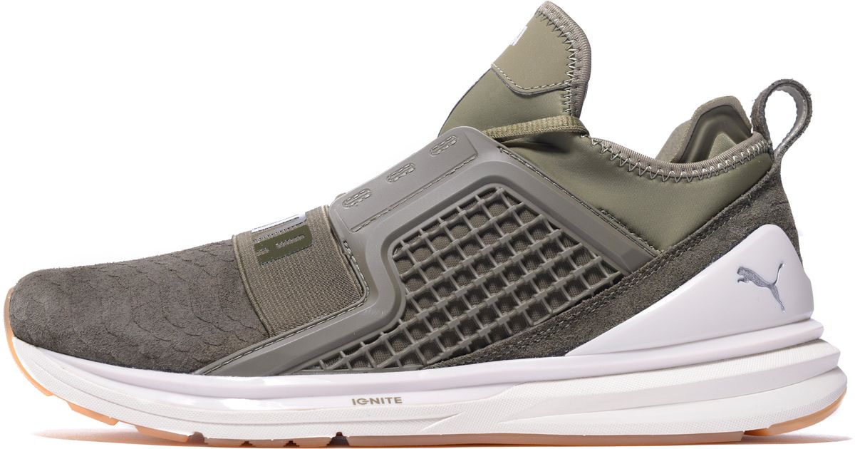 PUMA Leather Limitless Reptile in Olive 