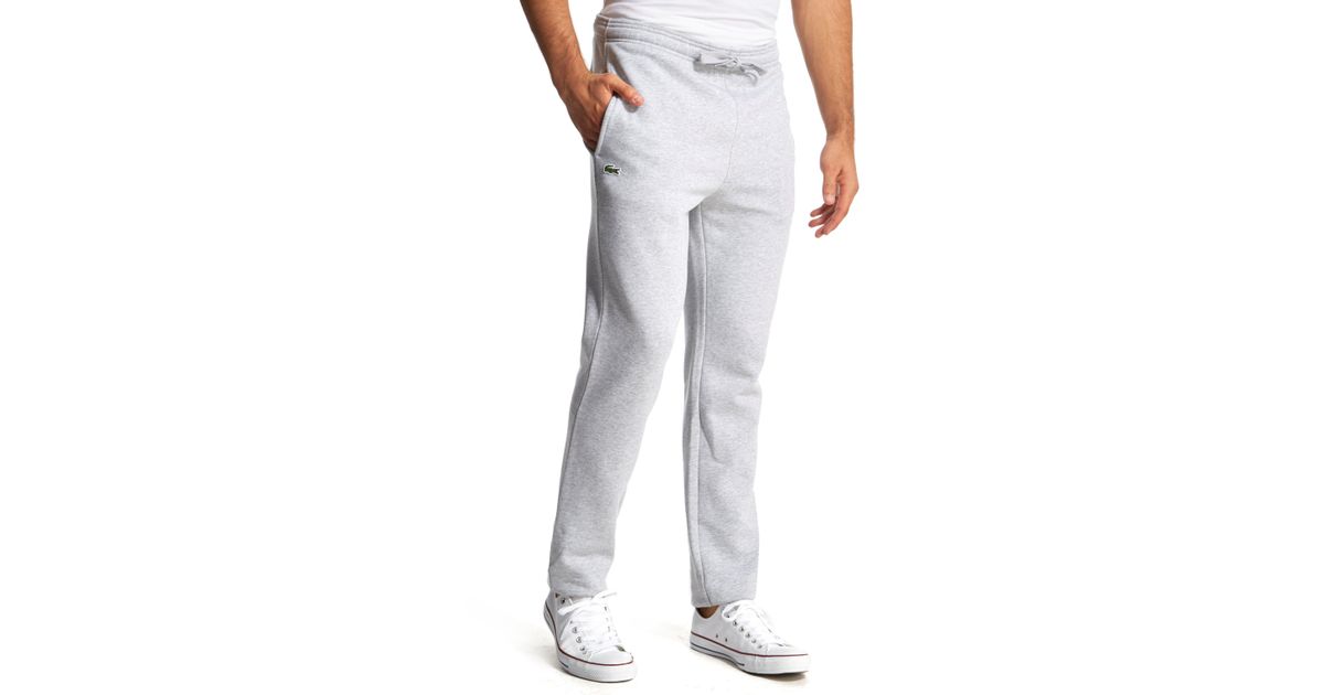 lacoste cuffed fleece track pants