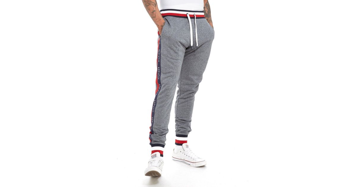 tommy hilfiger grey tape joggers