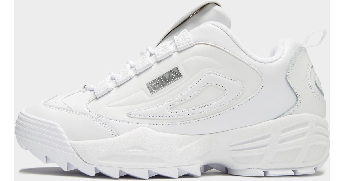 fila disruptor white silver