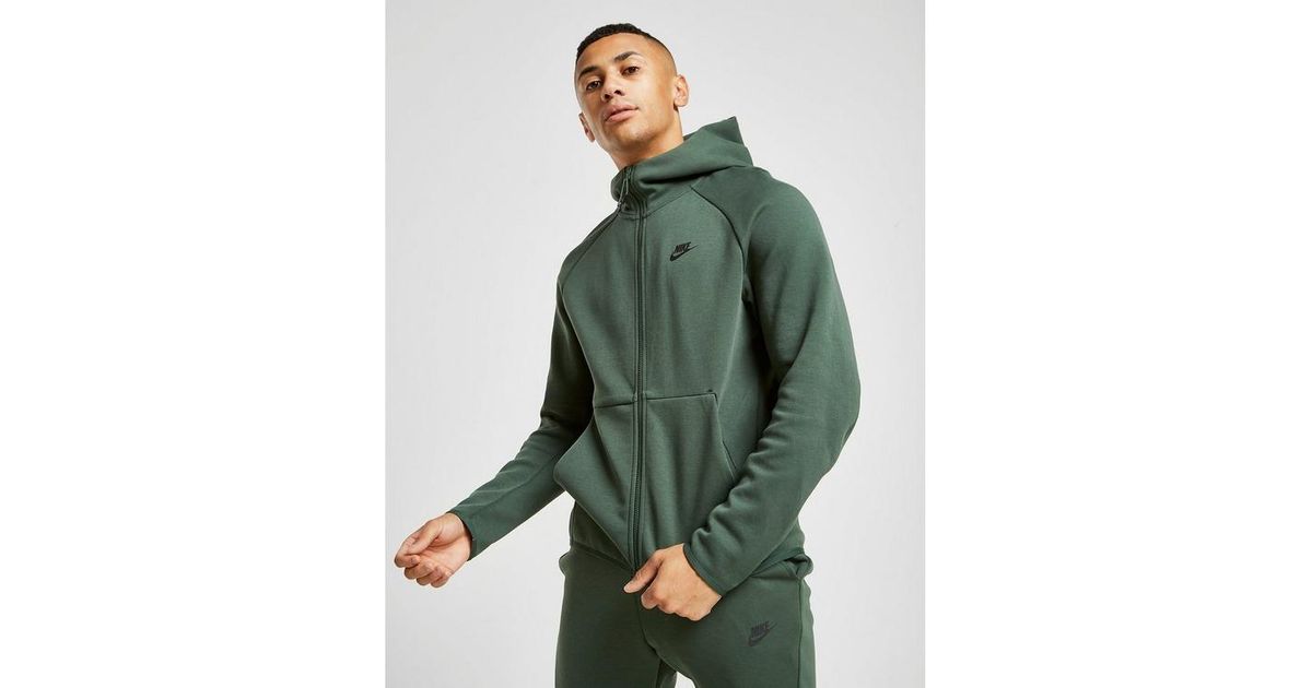nike tech fleece windrunner hoodie green