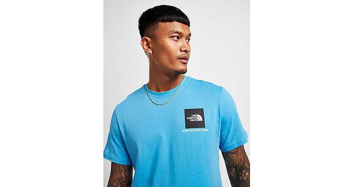 The North Face Fine Box Logo T-shirt in Blue for Men | Lyst UK