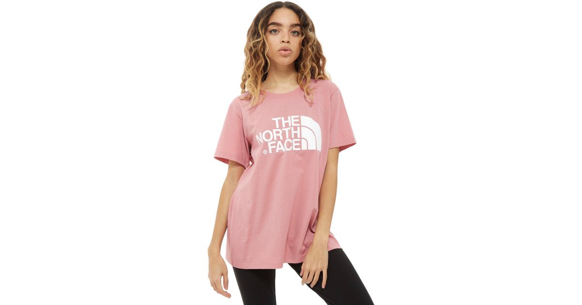 pink north face t shirt