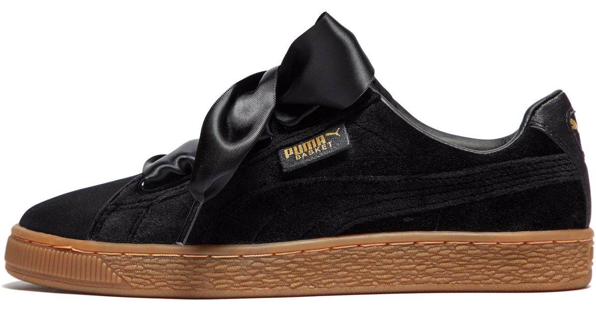 puma basket heart velvet black