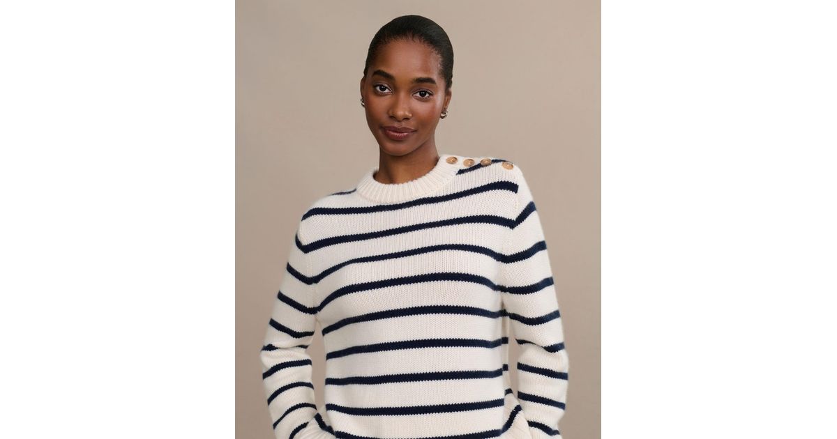Jenni Kayne Grace Crewneck Top in Natural | Lyst