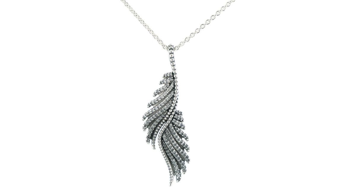 Release Date Pandora Feather Necklace 245d6 26884 Code For Lyst Pandora Authentic Majestic Feathers Necklace Pendant In Metallic 9f87f 94654