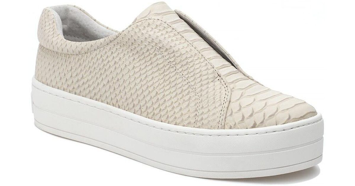 J Slides Leather Heidi Sneaker Off White Embossed Lyst