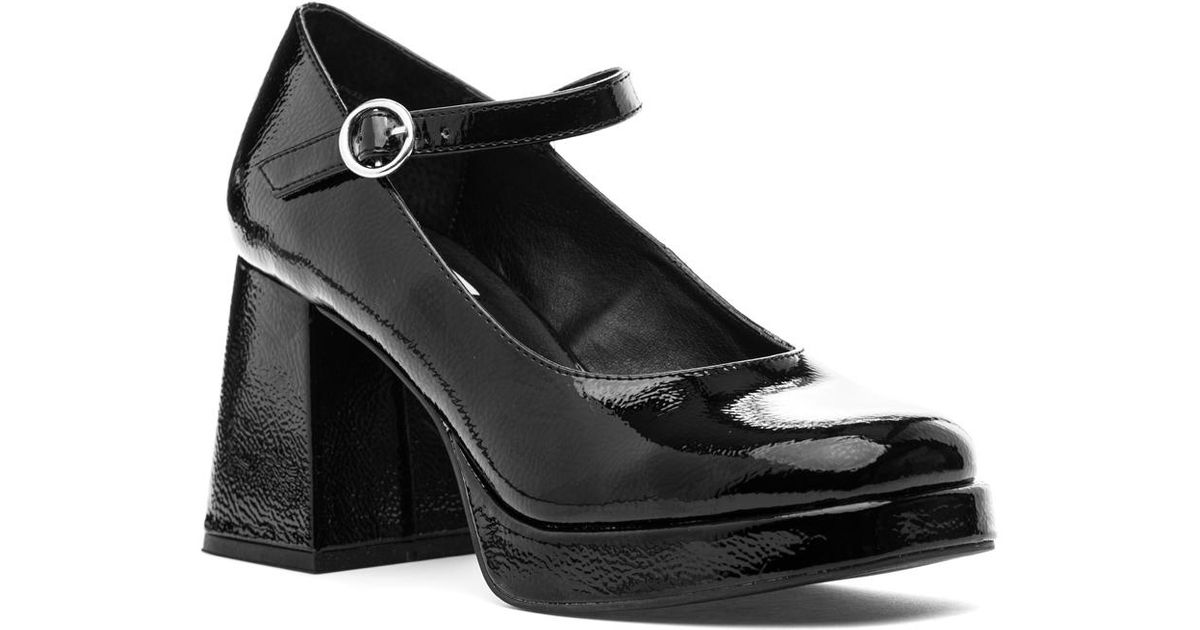Steve Madden Leather Mingle Pump Black Patent | Lyst