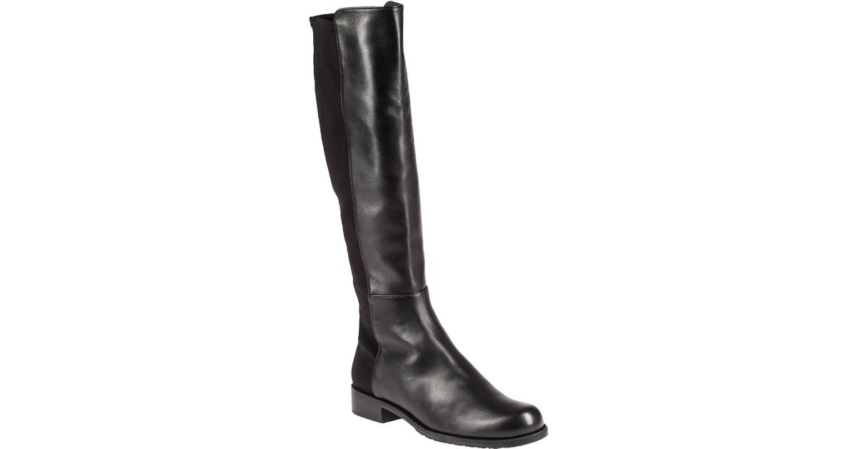 Stuart Weitzman Half n Half Leather and Suede Knee-High Boots in Black - Lyst