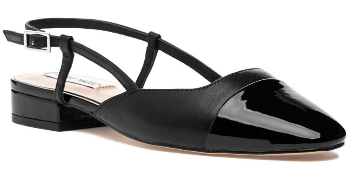 Steve Madden Belinda Flat Black Leather | Lyst