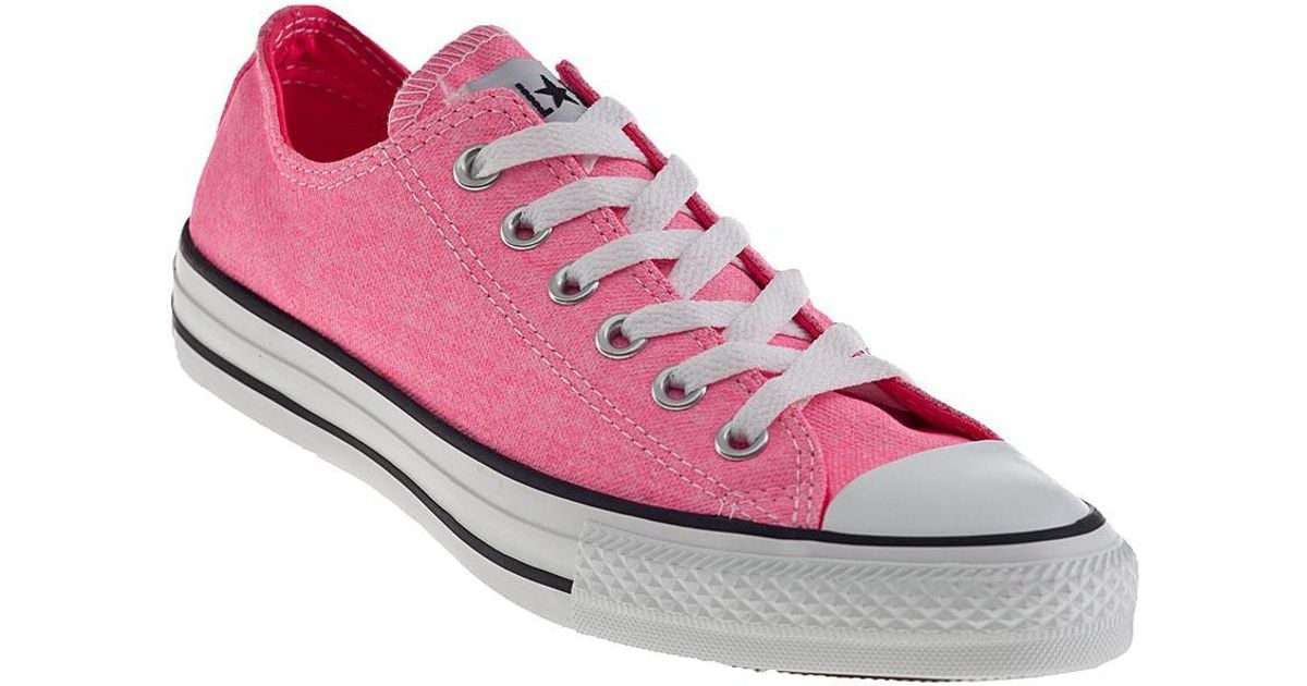 neon pink and black converse