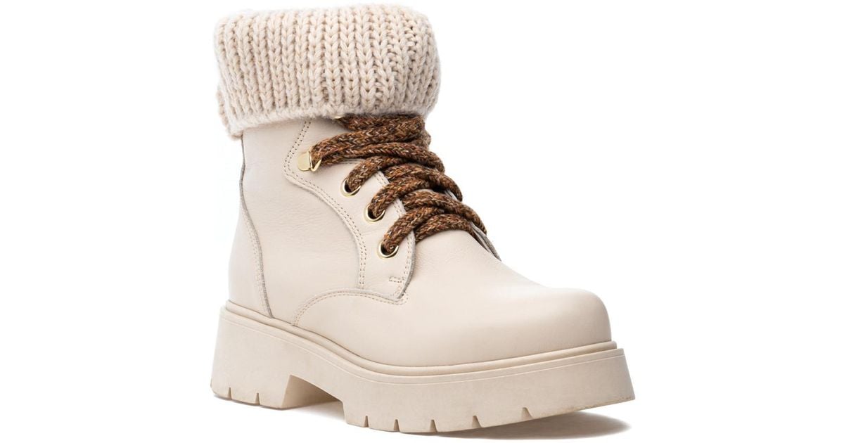 275 Central Eva Boot Greige Leather in Natural | Lyst