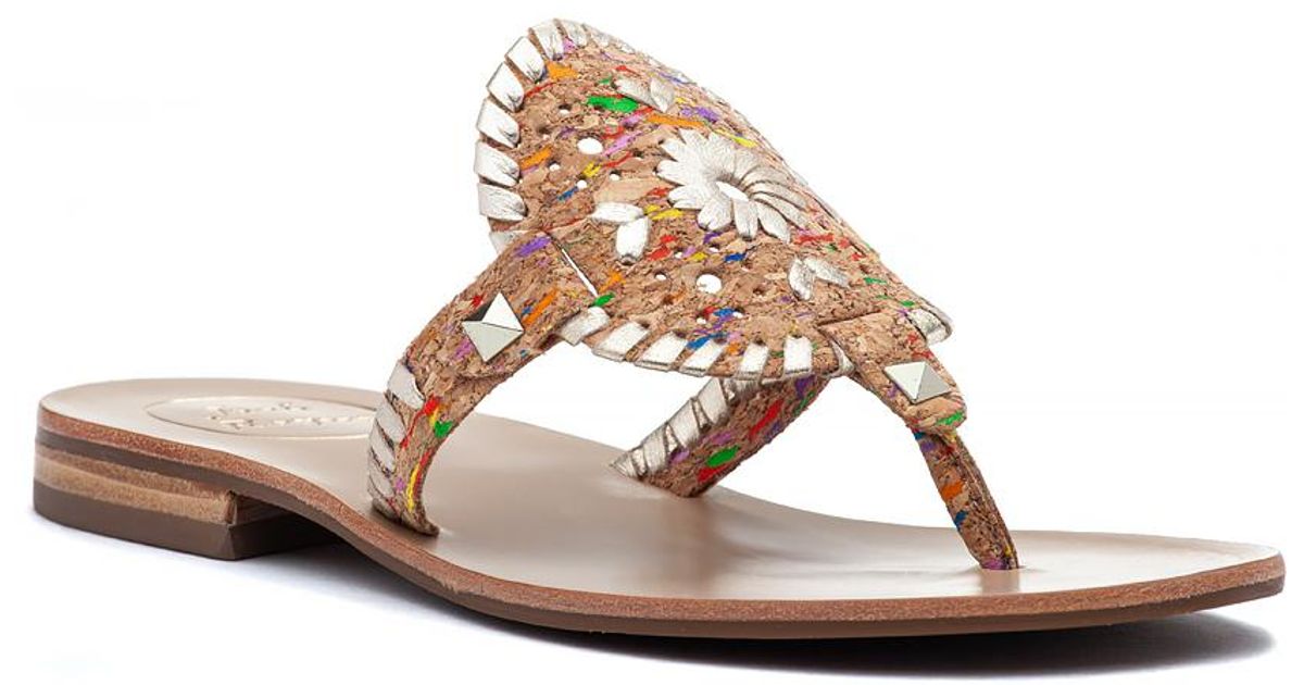 Jack Rogers Denim Sandal Multi Cork Lyst