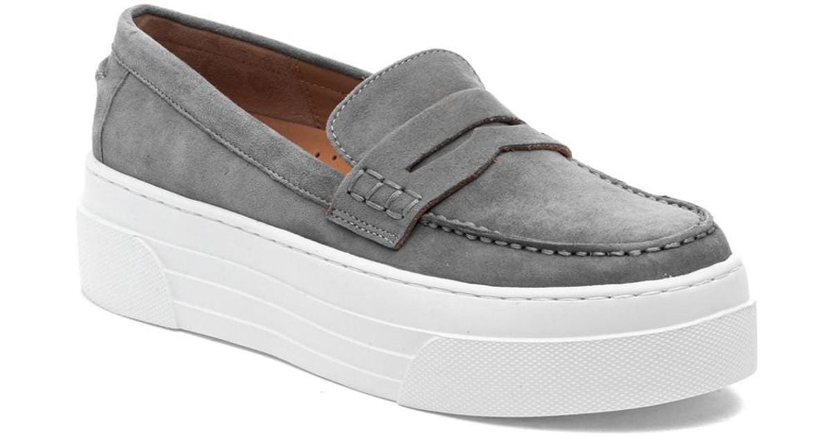 J/Slides Ava Sneaker Light Grey Suede in Gray | Lyst