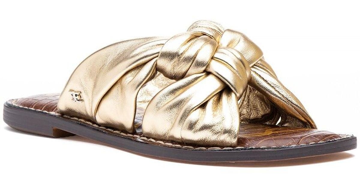 Sam Edelman Garson Sandal Molten Gold Leather in Metallic - Lyst