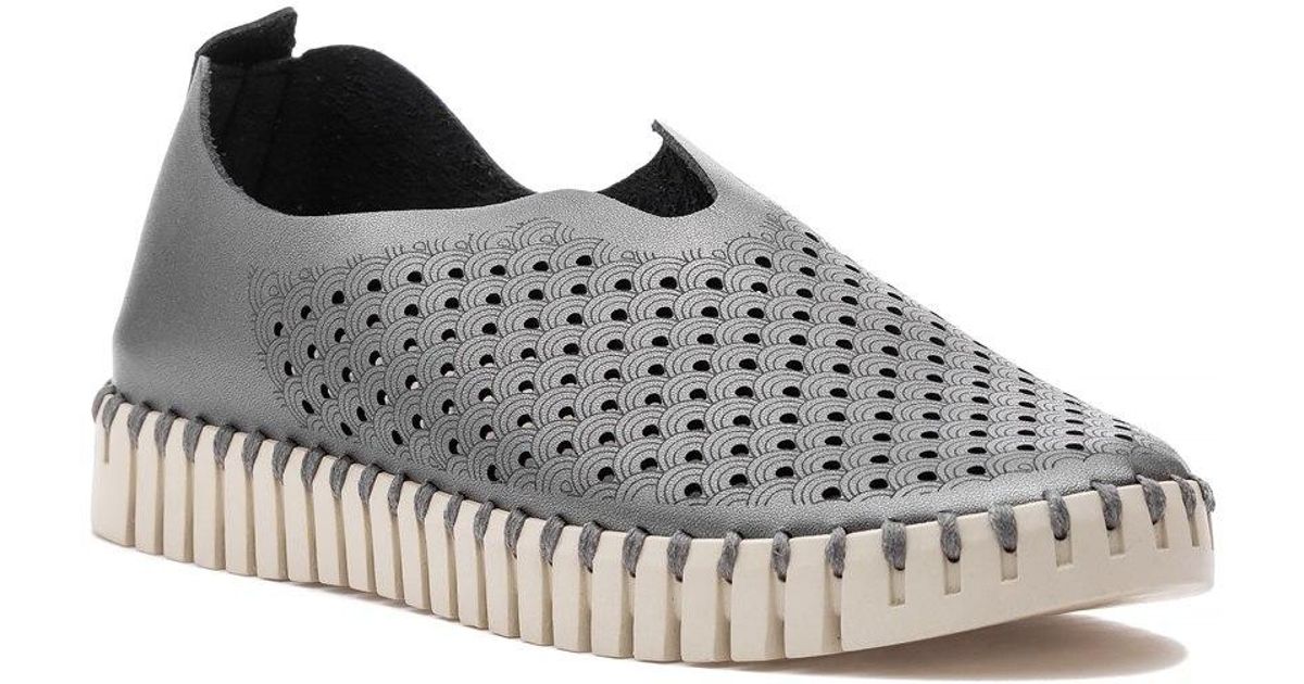Ilse Jacobsen Shoes Australia Ilse Jacobsen Leather Tulip Sneaker Gunmetal in Pewter (Gray) - Save 6%