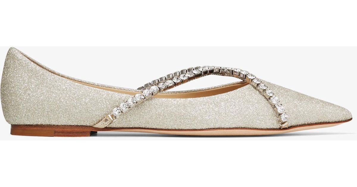 Jimmy Choo Genevi Flat in Natural | Lyst UK