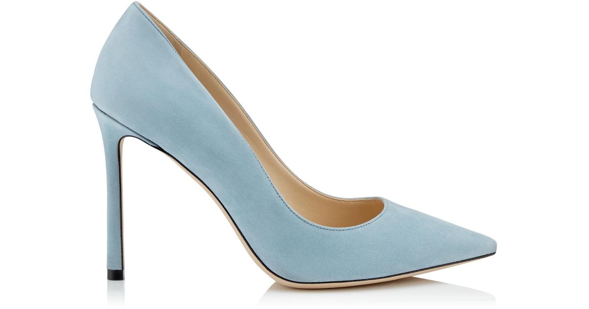 Jimmy Choo Romy 85 Light Blue Suede Pumps Lyst Canada