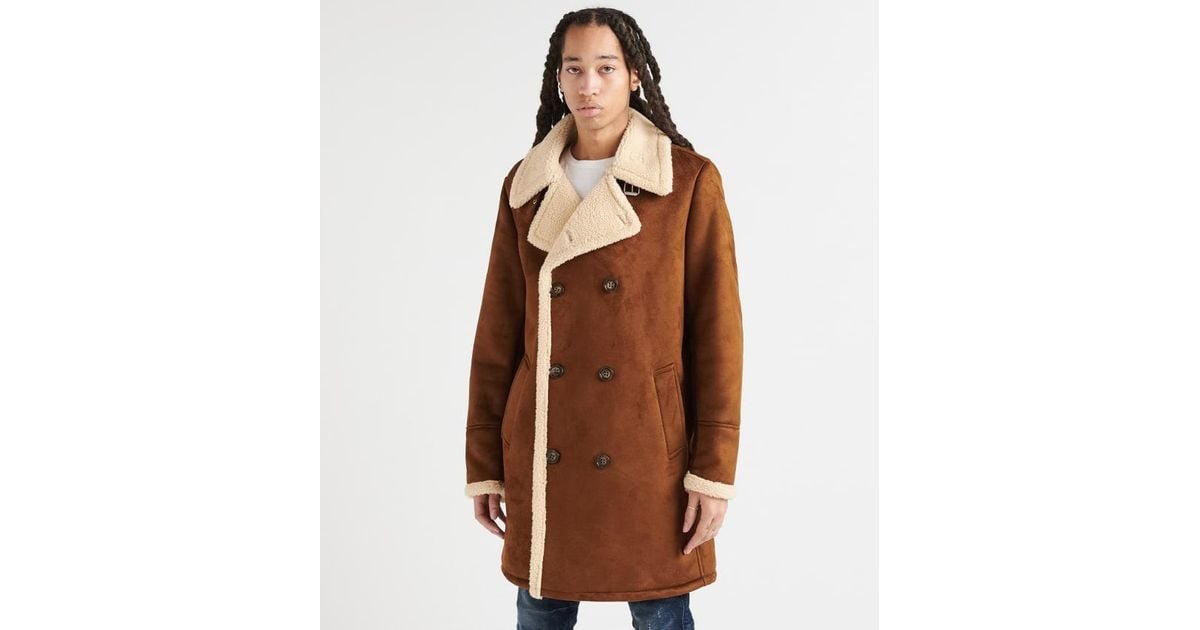 guess faux shearling coat