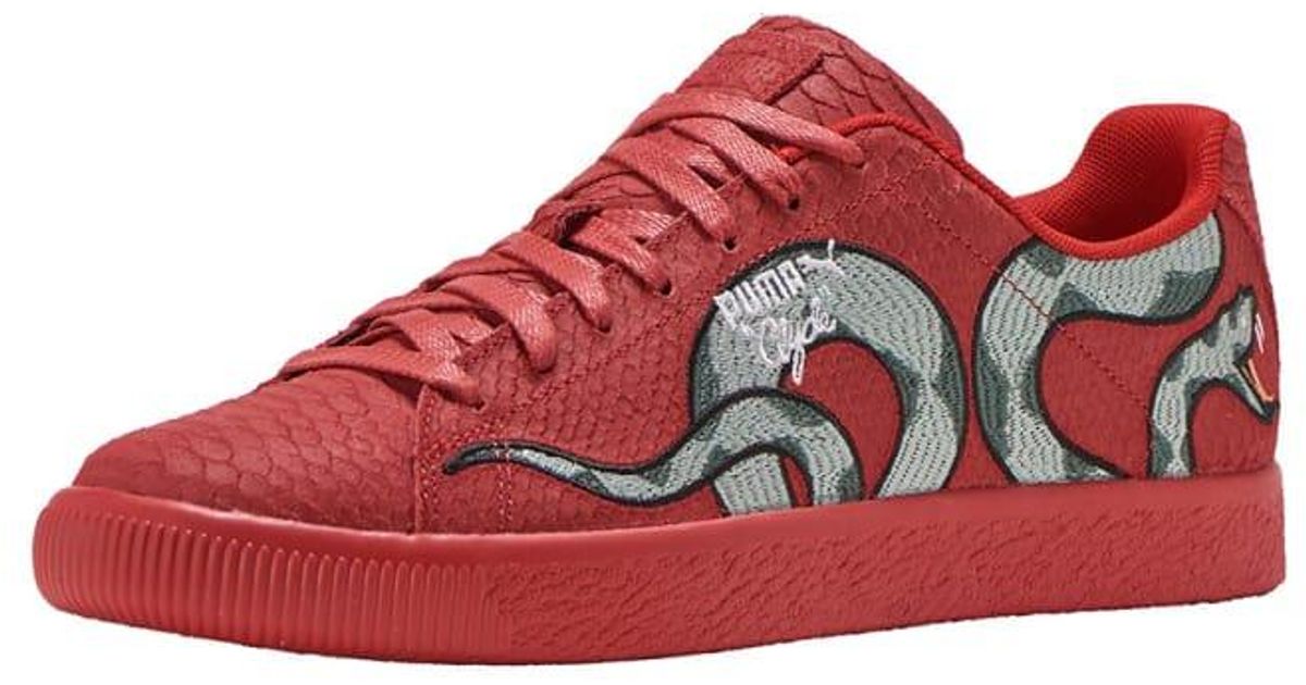 puma clyde snake embroidery