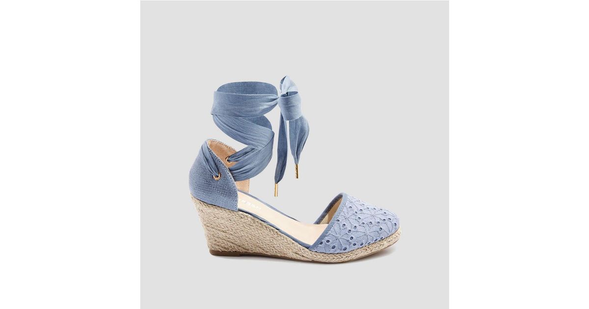chambray espadrille wedges