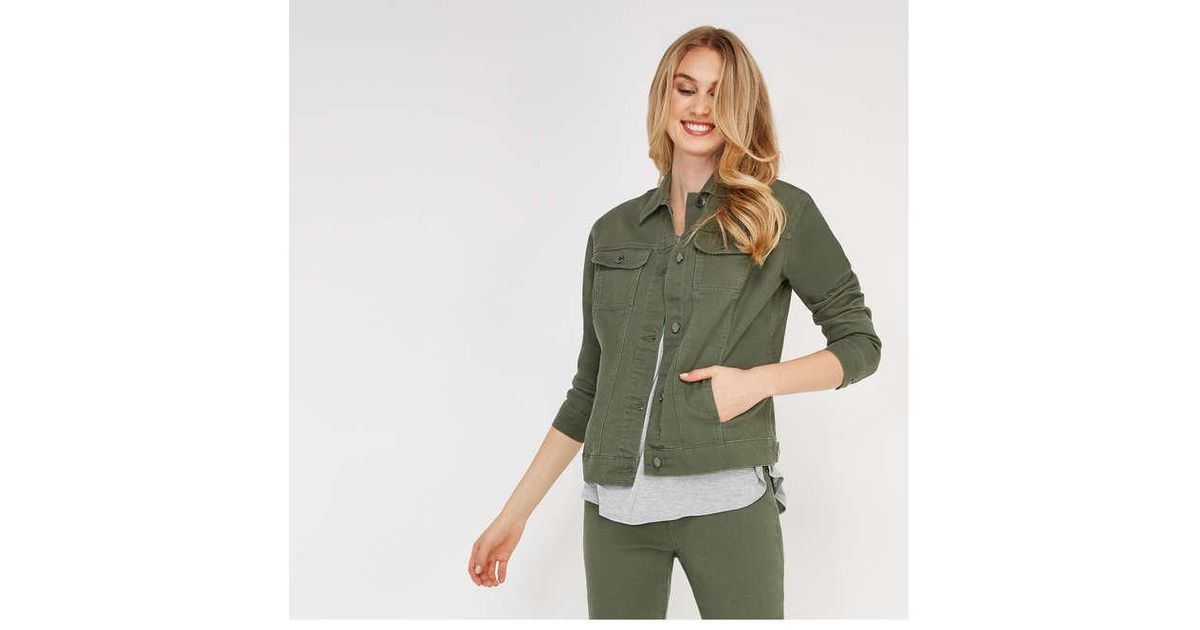 army green denim jacket