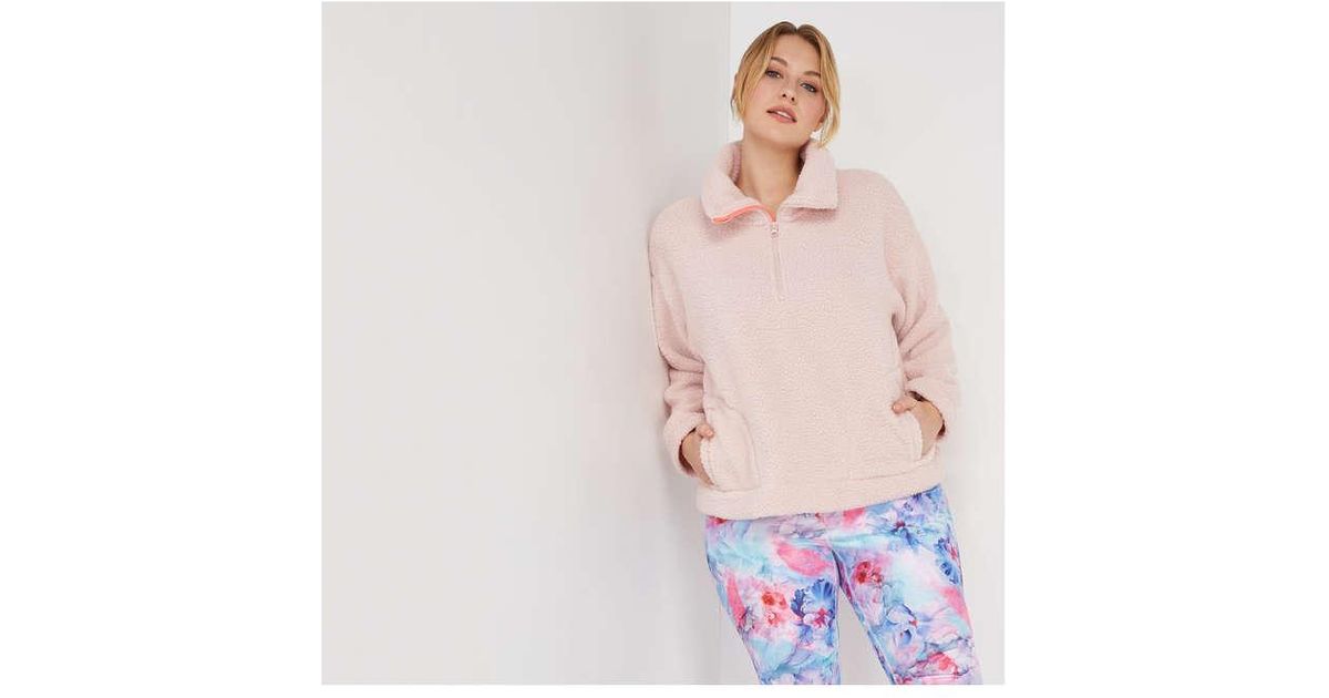 light pink sherpa pullover