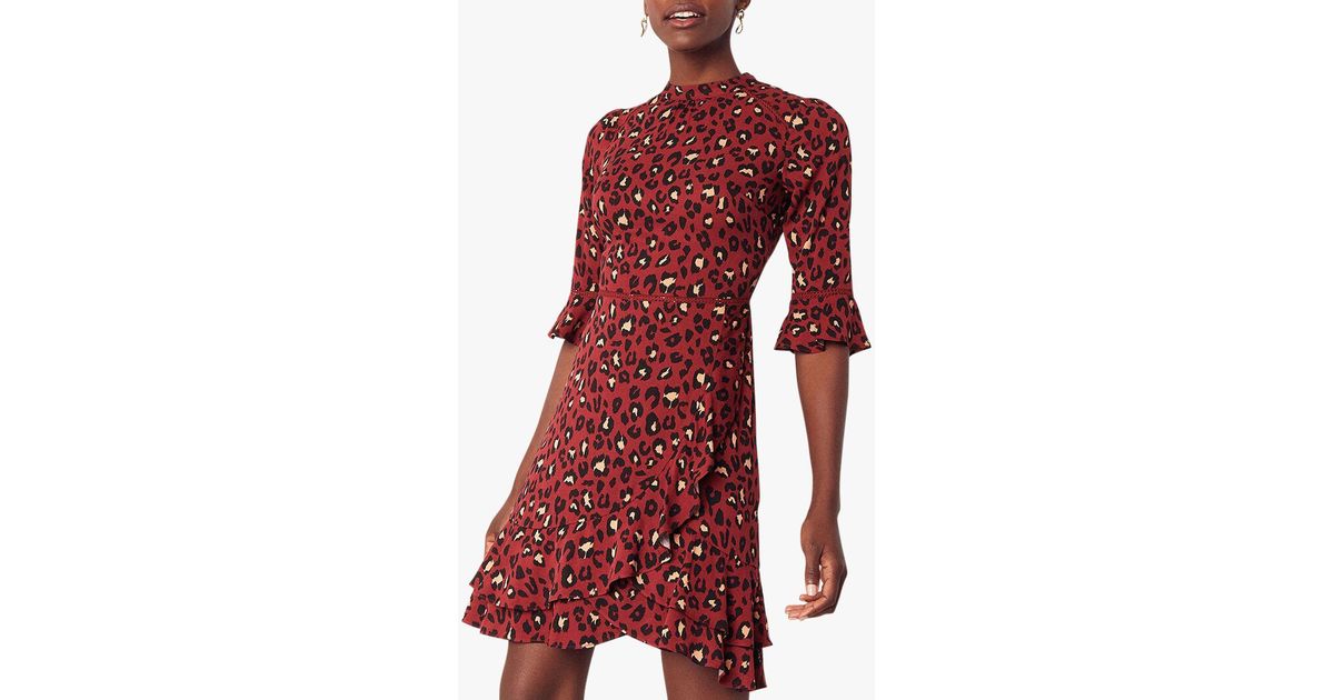 oasis red leopard dress