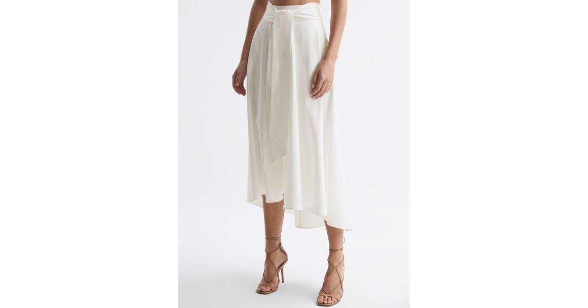 Reiss Rebecca Midi Flared Skirt in White | Lyst UK