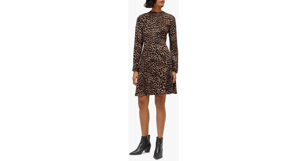 warehouse leopard print flippy dress