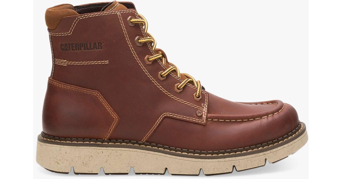 Caterpillar Covert Leather Lace Up Boots in Brown for Men Lyst UK