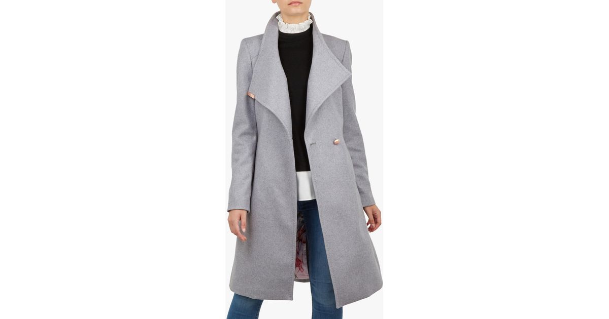 ted baker sandra wrap coat grey